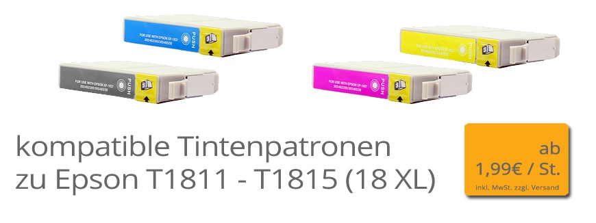 zu Druckerpatronen bis EPSON Toner Druckerpatronen, T181 - Tinte und kompatibel Druckertinte Irbis T1811 -