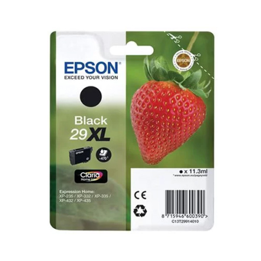 originale Tintenpatrone für EPSON Drucker T2991, schwarz, Erdbeer-Serie, XL-Füllmenge