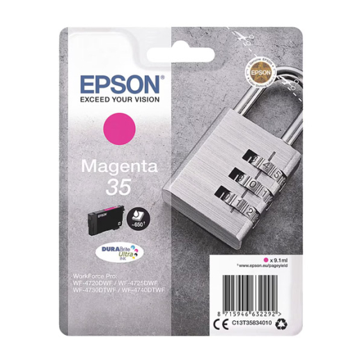 originale Tintenpatrone für EPSON Drucker T3583 magenta, Vorhängeschloss-Serie