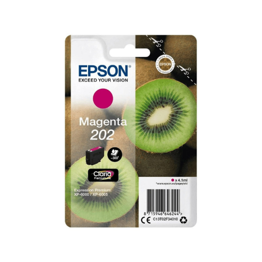 originale Tintenpatrone für EPSON Drucker EPSON 202M, magenta, Kiwi-Serie