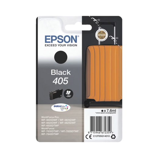 originale Tintenpatrone für EPSON Drucker EPSON 405BK, schwarz, Koffer-Serie