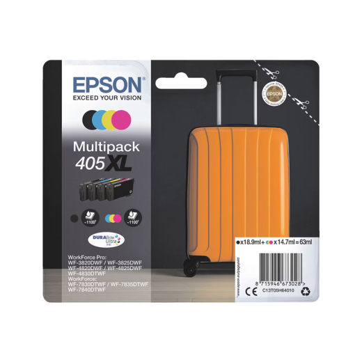 originale Tintenpatrone für EPSON Drucker 405XL Multipack (BK,C, M, Y), (Koffer-Serie), XL-Füllmenge