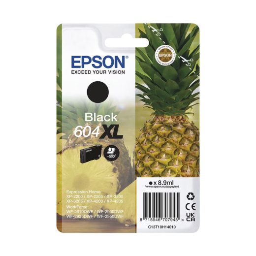 originale Tintenpatrone für EPSON Drucker 604BK-XL, schwarz, Ananas-Serie, XL-Füllmenge