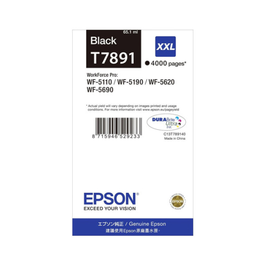 originale Tintenpatrone für EPSON Drucker EPSON T7891, black, schwarz, Pisa-Serie, XXL-Füllmenge
