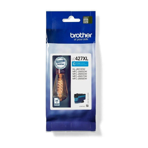 Tintenpatrone original für brother Geräte LC-427 XL, LC427C XL, cyan, XL-Füllmenge