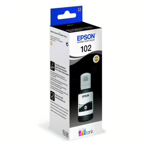 originale Tintenflasche EPSON Ecotank Geräte, 102BK, schwarz, PGBK,