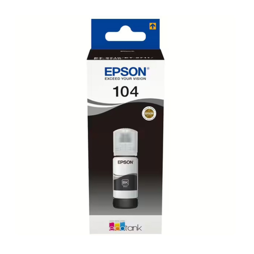 originale Tintenflasche EPSON Ecotank Geräte, 104BK, schwarz, BK,