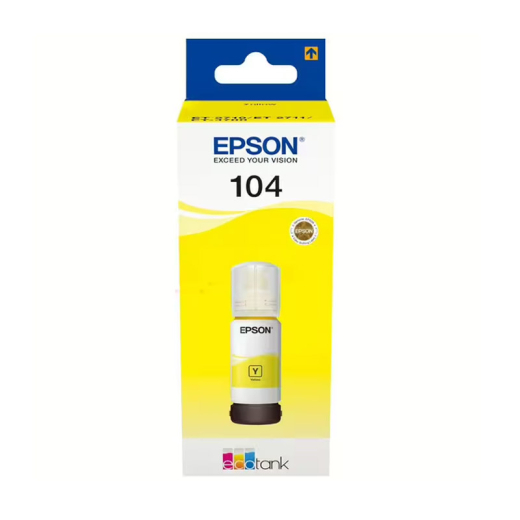 originale Tintenflasche EPSON Ecotank Geräte, 104Y, yellow, gelb