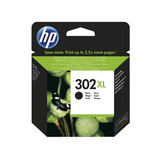 originale Tintenpatrone für HP Drucker: HP 302 BK, schwarz, XL-Füllmenge