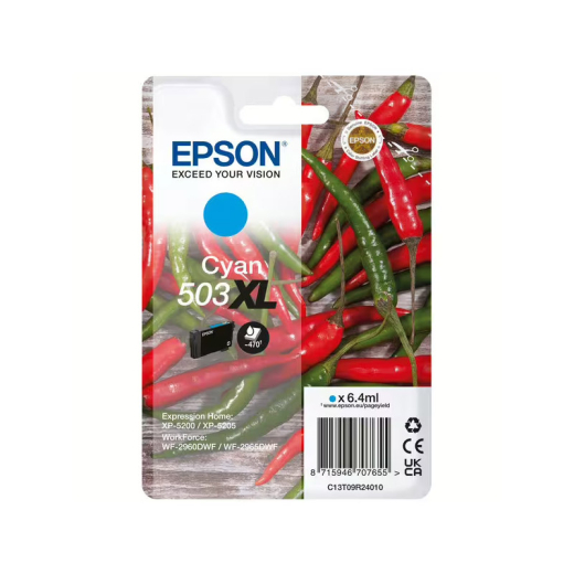 originale Tintenpatrone für EPSON Drucker 503C XL cyan (Chili-Serie), XL-Füllmenge