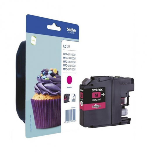Tintenpatrone original für brother Geräte LC-121 / LC-123, magenta , 