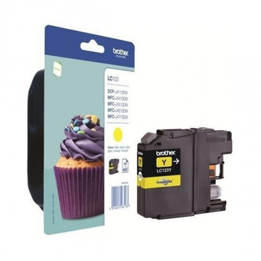 Tintenpatrone original für brother Geräte LC-121 / LC-123, yellow, 